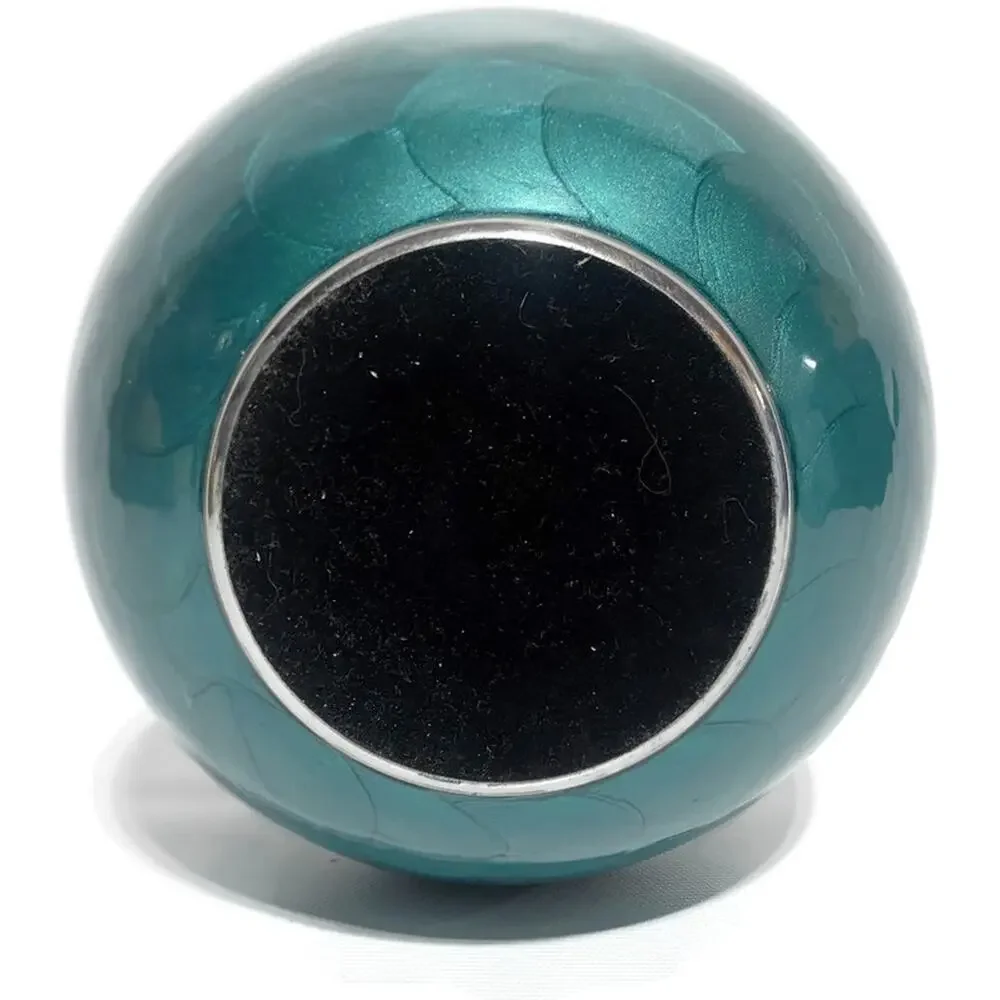 Pier 1 Imports Textured Teal Blue Silver Enamel MCM Mid Century Modern Fish Vase